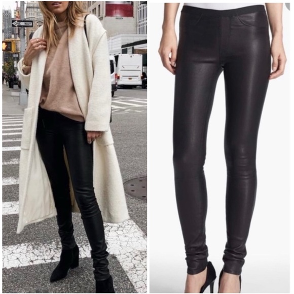 Helmut Lang Leather Legging Skinny Pant Size 2